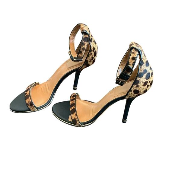 New GIVENCHY Nadia Leopard Sandals Pony Hair Ankle Strap Stiletto Heels Size 39 - Picture 7 of 16